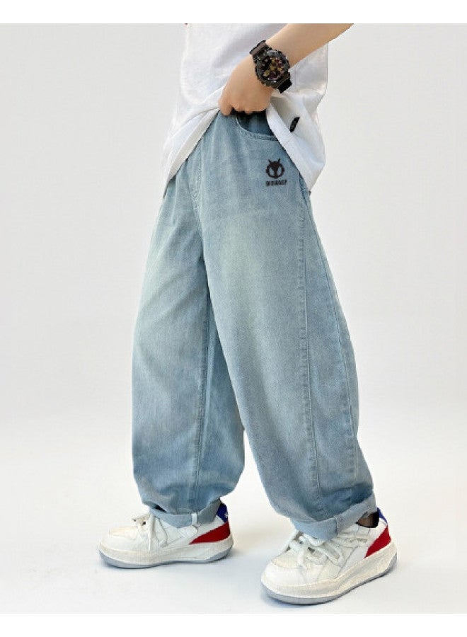 Bumblebee Boys' Pants Summer 2025 New Collection, Big Kids' Jeans Fashion Casual Pants, Children's Tencel Mosquito-repellent Trousers - Image 1