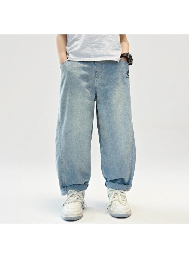 Bumblebee Boys' Pants Summer 2025 New Collection, Big Kids' Jeans Fashion Casual Pants, Children's Tencel Mosquito-repellent Trousers - Image 3