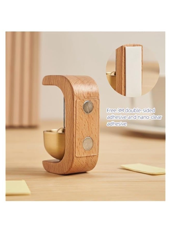 Shopkeepers Bell for Door Opening,er Chimes When Opens Chime Bells Box Woody Being Wood Style Brass Magnetic and Double Sided Tape Doorbell Ring,Home Garden Windchime Housewarming (E)  - Image 2