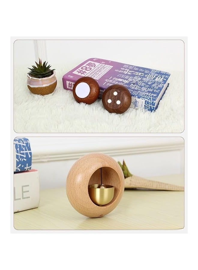 Shopkeepers Bell for Door Opening,er Chimes When Opens Chime Bells Box Woody Being Wood Style Brass Magnetic and Double Sided Tape Doorbell Ring,Home Garden Windchime Housewarming (E)  - Image 3