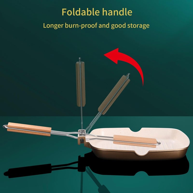 ordinarYone Non-stick aluminum alloy pan with folding handle for camping and small kitchens with even heat distribution - Image 5
