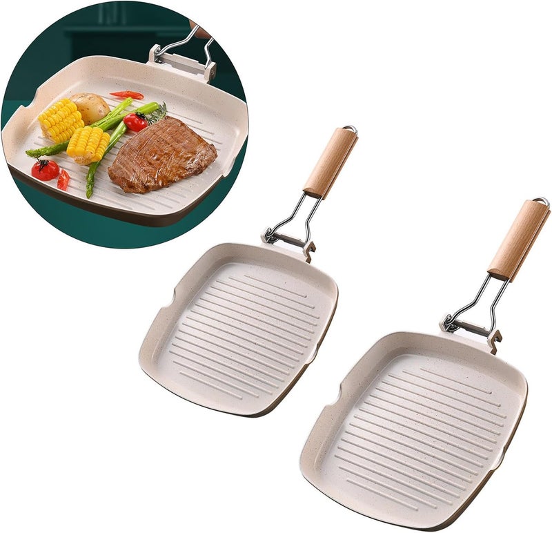 ordinarYone Non-stick aluminum alloy pan with folding handle for camping and small kitchens with even heat distribution - Image 2