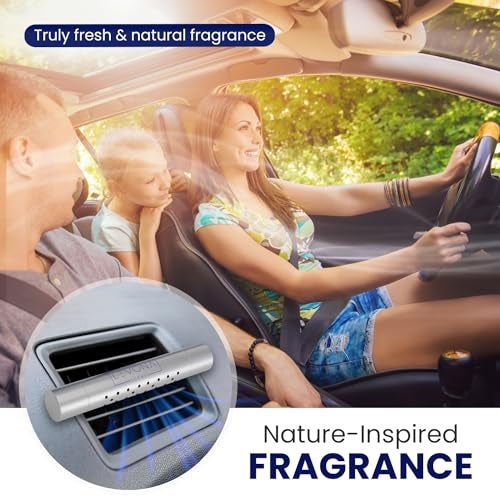 Levona Scent Car Vent Clips: Car Diffuser Fragrance with 5 Assorted Scent Sticks Variety Pack - Air Freshener for Men & Women - Luxury Refresher Clip - Silver - Image 4