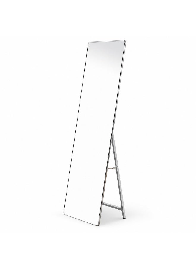 alsaada home Full-Length Free Standing Floor Mirror with Wheels & Metal Frame, 170x50 cm - SILVER - Image 1