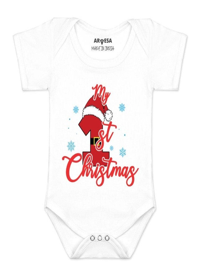 أرفيسا بدلة نوم للأطفال حديثي الولادة من ARVESA، موديل My First Christmas R-454، مناسبة للجنسين، من عمر 0 إلى 3 أشهر، بتصميم أنيق وعصري. طقم ملابس للأطفال حديثي الولادة. - Image 1