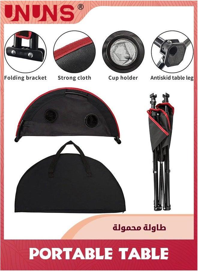 UNUNS Portable Camping Table,Outdoor Beach Tables For Sand Foldable Picnic Table With 4 Cup Holders And Carry Bag,Lightweight Waterproof Canvas Outside,Fishing,Hiking,Tailgating - Image 3