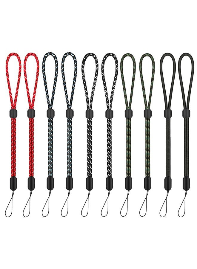 Hukado Adjustable Hand Wrist Straps Lanyard (10 Pack) 9.5 inches Nylon Lanyard with Movable Button for Phone Camera GoPro PSP Flashlight Keychains USB Flash Drives and More Device Multi-Color - Image 1