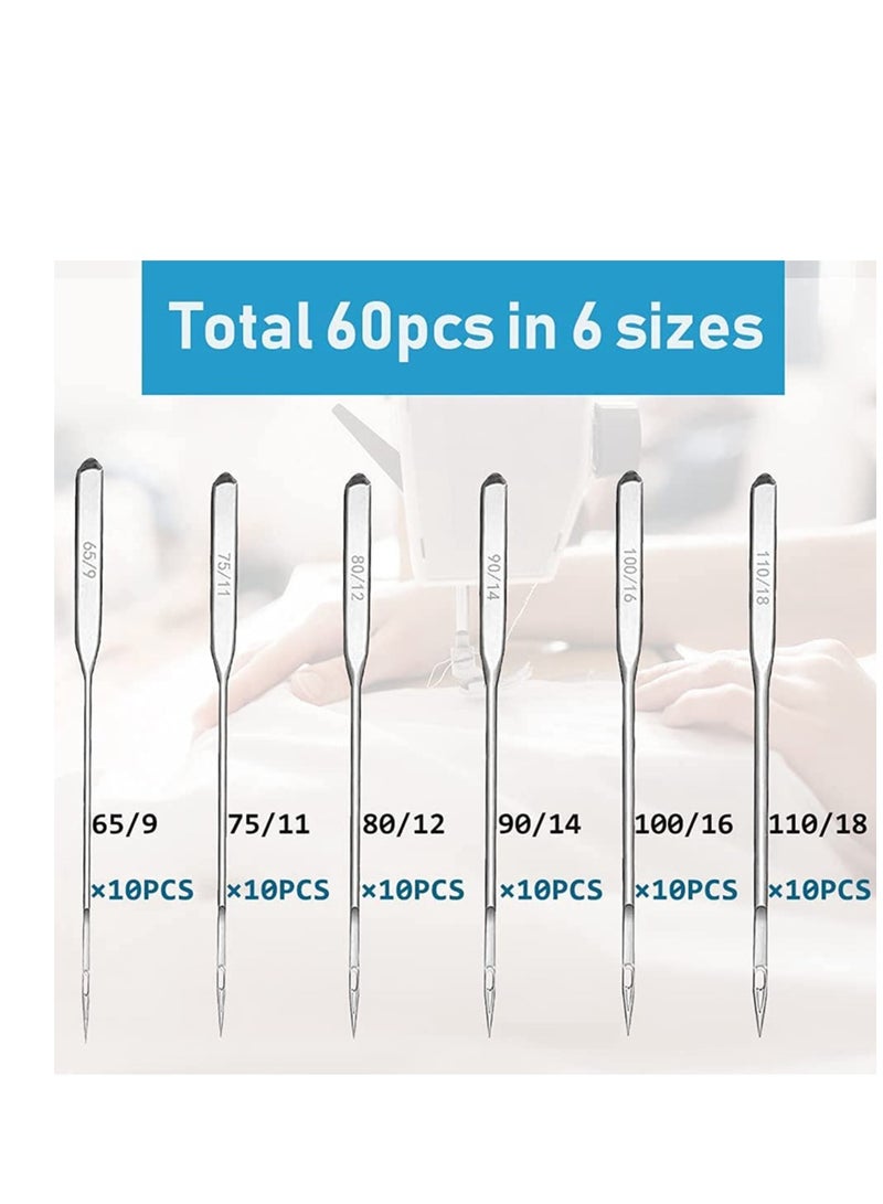 Excefore Sewing Machine Needles, 60 Pcs Universal Machine Needles,  Sharp  Heavy Duty Ballpoint Sewing Machine Needles, Sewing Machine Accessories for Denim, Jeans, Leather, Jersey  - Image 2