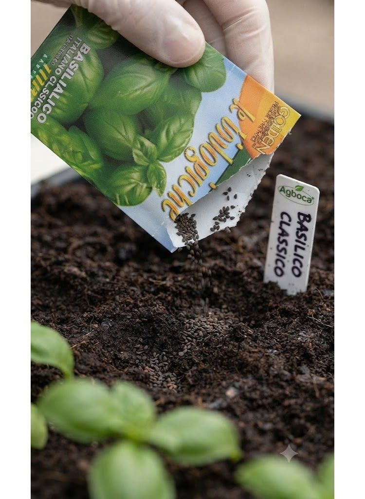 Franchi Bio Organic Basil seeds (Made in ITALY) by FRANCHI® Golden Line with free GARDENZ® Flower Food (Made in USA) - Image 2