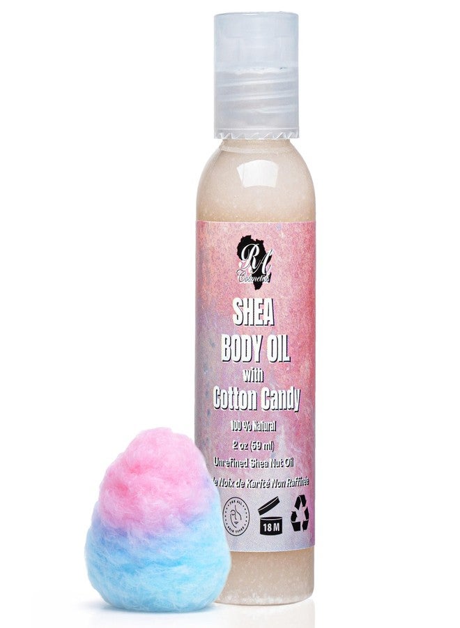 RA COSMETICS Shea Body Oil, Cotton Candy – Lightweight African Body Oil with Unrefined Shea Nut Oil from Ghana – Hydrating Moisturizer for Dry Skin – Softens & Smoothes Skin from Head to Toe – 2oz - Image 1