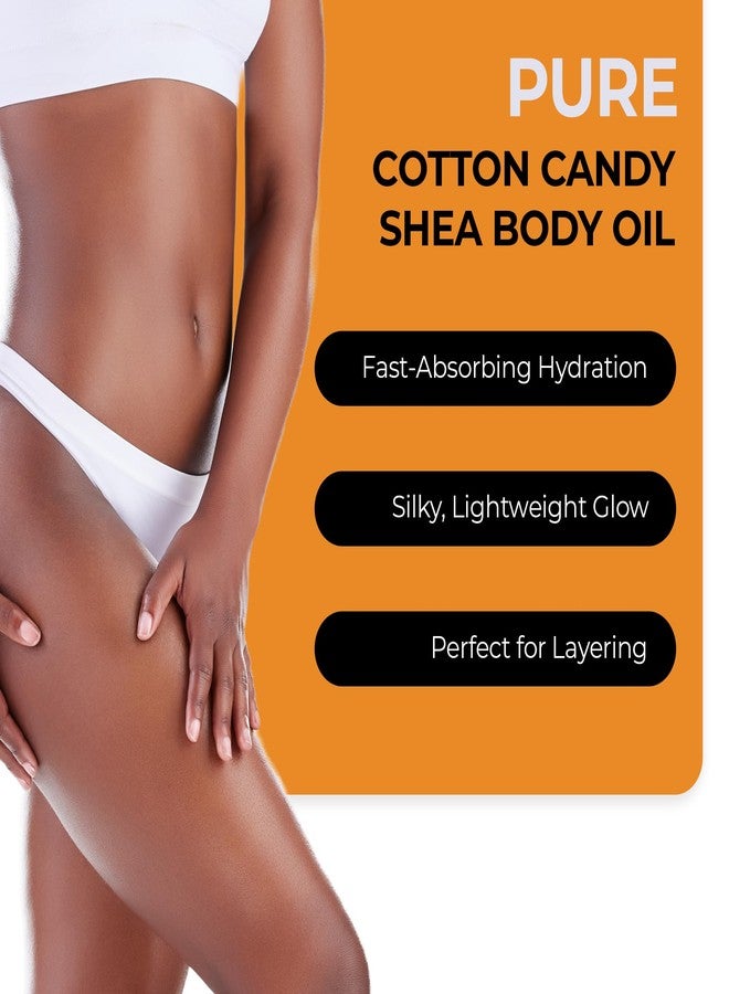 RA COSMETICS Shea Body Oil, Cotton Candy – Lightweight African Body Oil with Unrefined Shea Nut Oil from Ghana – Hydrating Moisturizer for Dry Skin – Softens & Smoothes Skin from Head to Toe – 2oz - Image 2