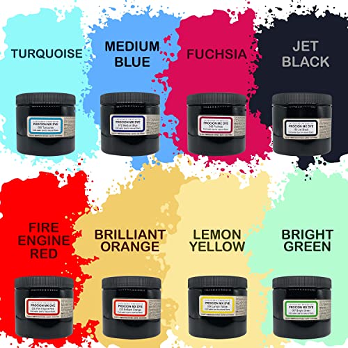 Moshify Jacquard Procion MX Dye Kit - USA Made - 8 Vibrant Colors, 8 oz Each - Fiber Reactive - Tie Dye Party Supplies - Bundled with Scoops - Image 2