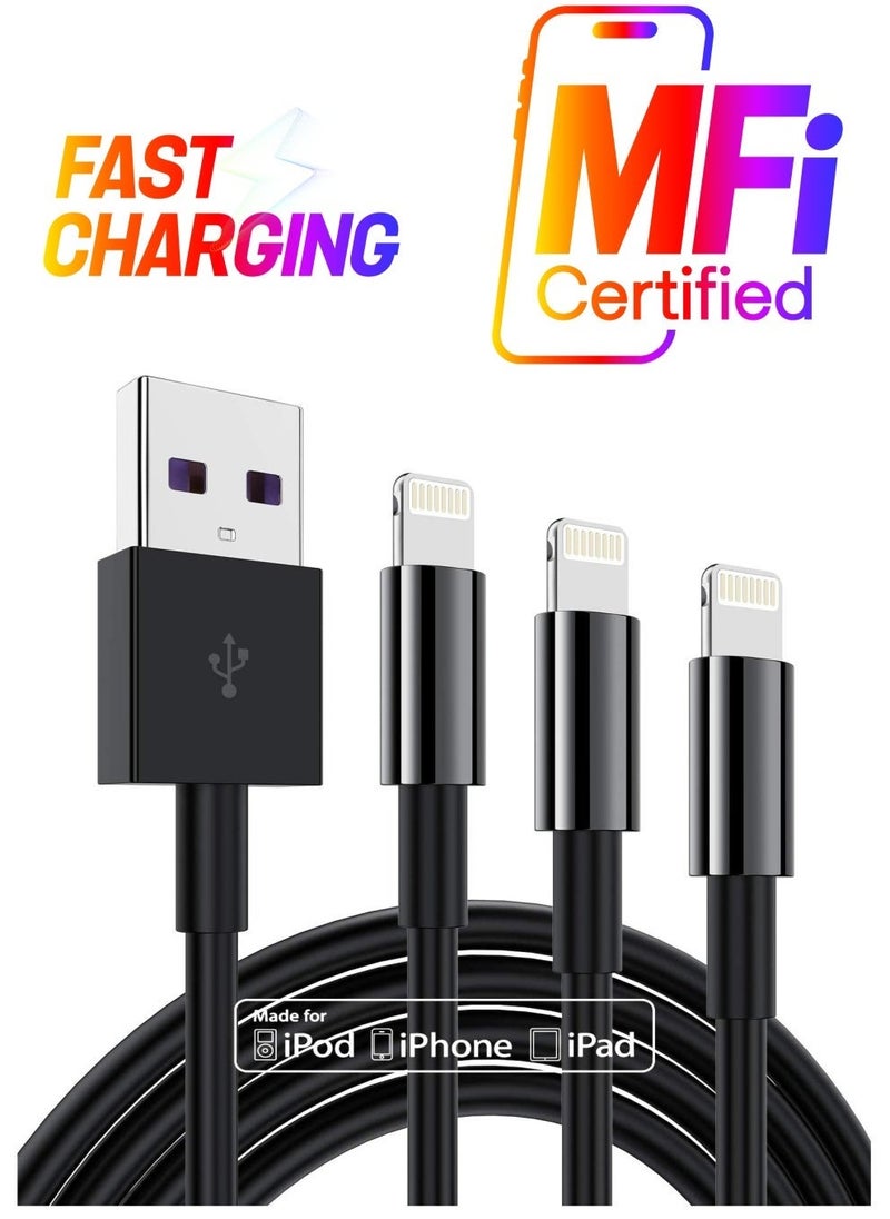 Generic 3 Pack Apple MFi Certified iPhone Charger Cable 1M, Apple Lightning to USB Cable Cord, 2.4A Fast Charging Apple Phone Long Chargers for iPhone 12/11/11Pro/11Max/ X/XS/XR/XS  - Image 1