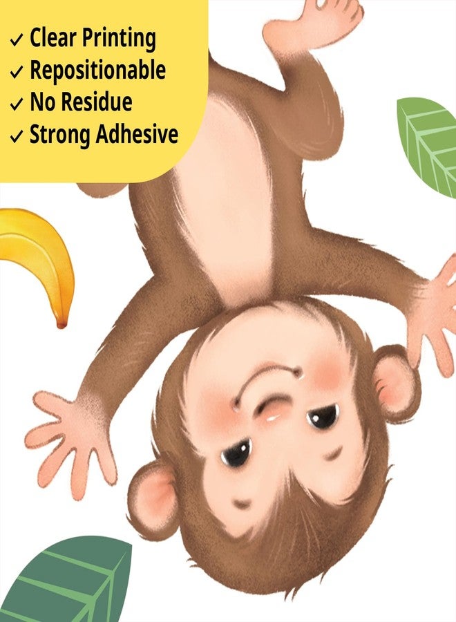 ديكو وال ملصقات حائط من DECOWALL SG2-2419 على شكل حيوانات الغابة والكروم للأطفال والرضع والبنات وديكور غرفة المعيشة والحضانة وديكور المنزل لغرفة النوم وغرفة اللعب والأسد والقرد والكوالا والكسلان والفهد - Image 4