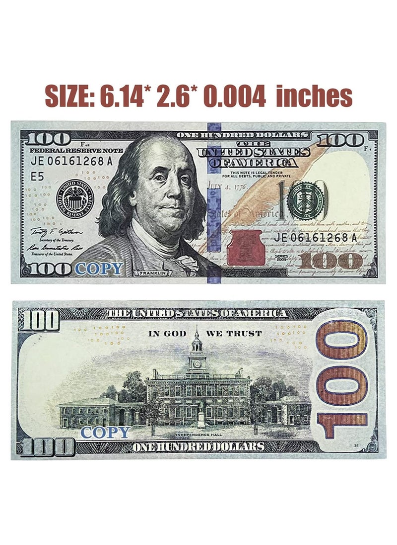 MissTiara - 200 Pieces Prop Money Full Print 2 Sided Motion Picture Money Face Money Dollar Bills Realistic Money Stacks,Copy Money Play Money That Looks Real for Movie, TV, Videos - Image 1