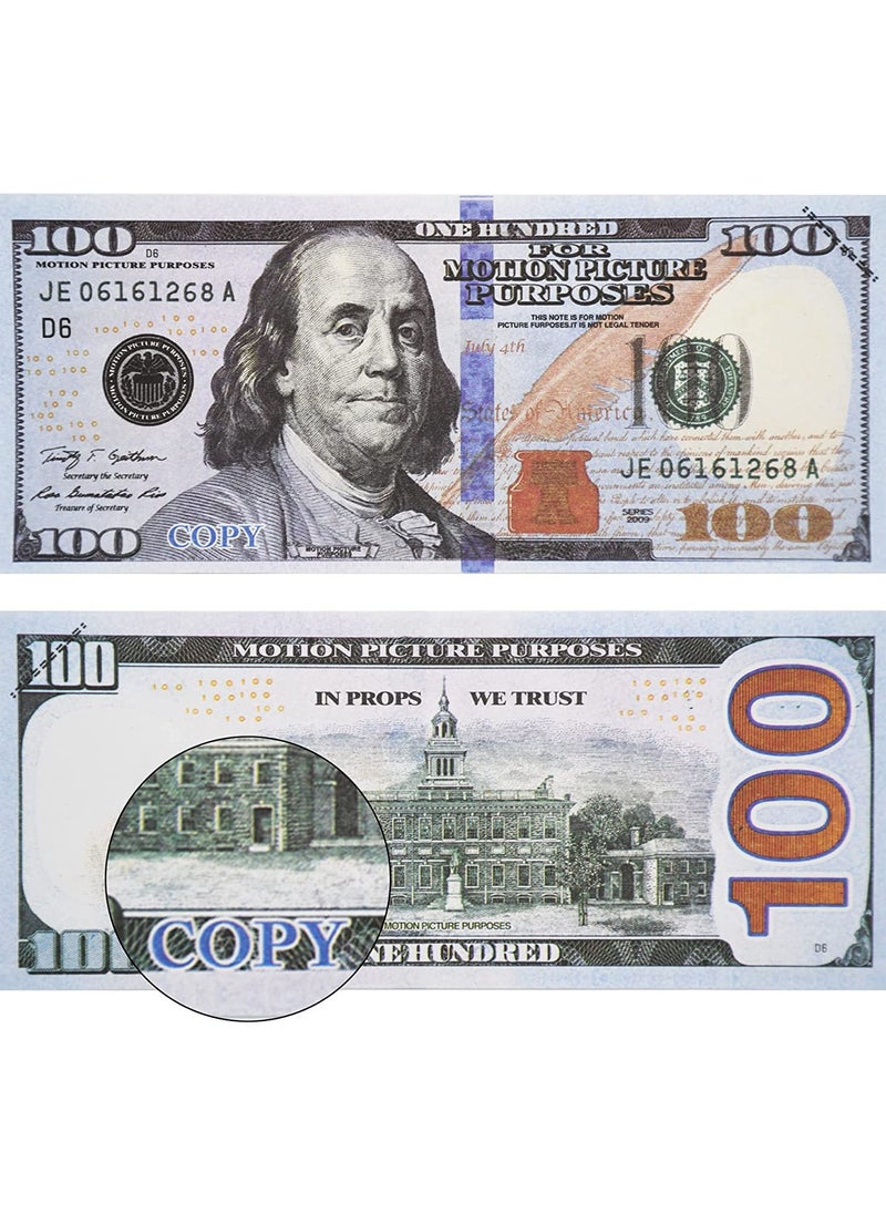 MissTiara - 200 Pieces Prop Money Full Print 2 Sided Motion Picture Money Face Money Dollar Bills Realistic Money Stacks,Copy Money Play Money That Looks Real for Movie, TV, Videos - Image 1