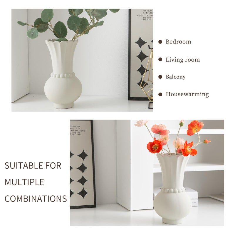 Tenforie Boho Vase  Large Ceramic Vase For Pampas Grass  Dried Flower Vase  Modern Pottery Vase  Decorative Terracotta Flower Vase  Clay Vase  Centerpieces For Dining Table - Image 5