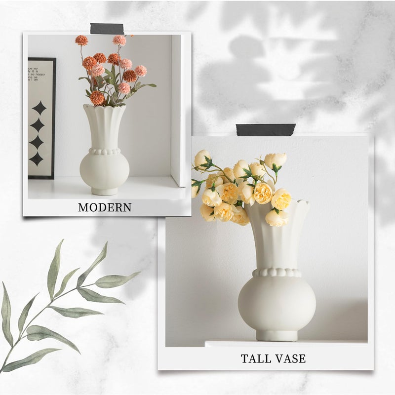 Tenforie Boho Vase  Large Ceramic Vase For Pampas Grass  Dried Flower Vase  Modern Pottery Vase  Decorative Terracotta Flower Vase  Clay Vase  Centerpieces For Dining Table - Image 3