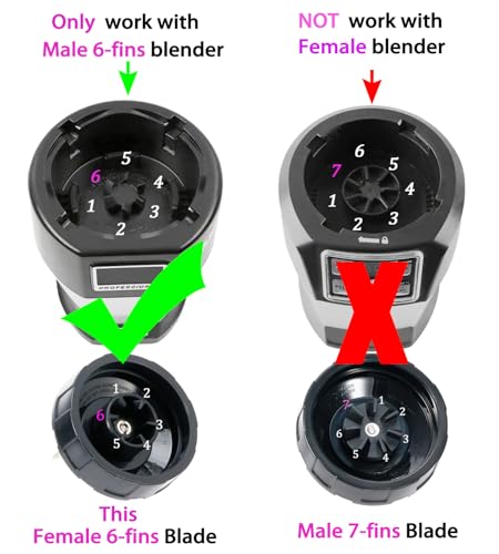 ABTER [Upgrade] Replacement 6-Fins Female Blender Blade Parts Compatible with Ninja Auto iQ Blenders. [4Inch Female Fins ONLY] - Image 2