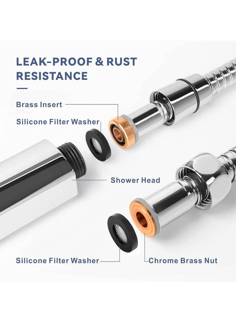 Generic 150CM Extra Long Shower Hose, Baytion 360°Anti-twist 304 Stainless Steel Handheld Shower Hose for Shower/Sitz Bath/Pet or Child Bathing【Leak-proof 】【Anti-erosion】【1/2” Brass Spin Inner Core】  - Image 3