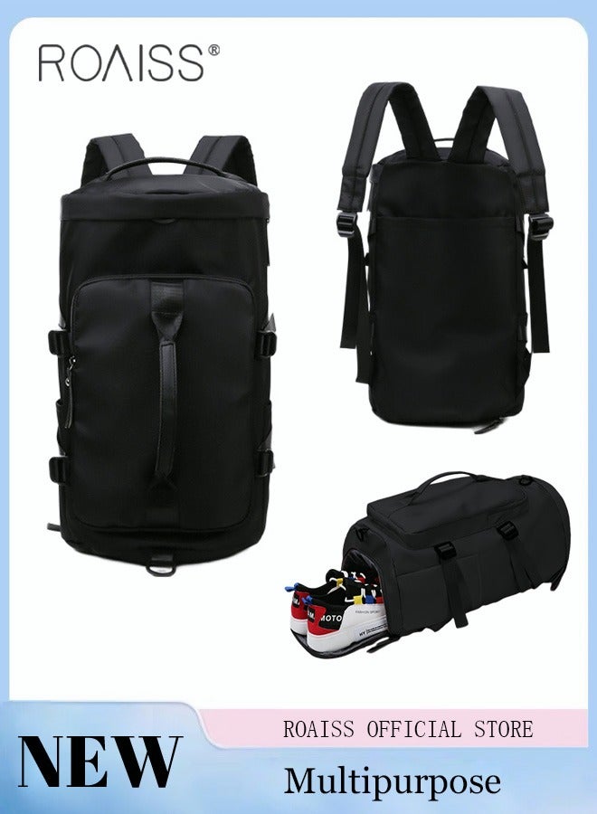 roaiss Multipurpose Gym Duffel Bag Sports Backpack Portable Waterproof Luggage Handbag Wet and Dry Separation Shoes Compartment Crossbody Bag for Women Yoga Travel - Image 1