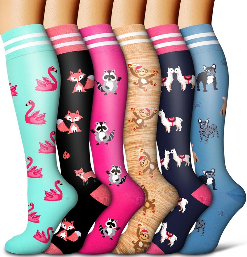 Bluemaple 6 Pack Copper Compression Socks for Women and Men Circulation-Best Support for Medical, Running,Nursing,Athletic - Image 1