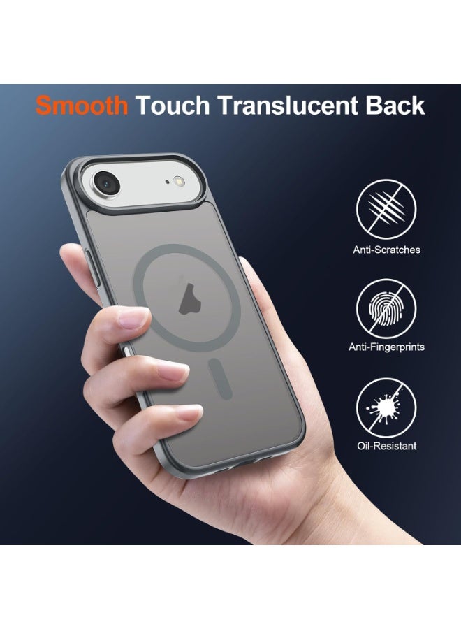 أكاليكس جراب مغناطيسي غير لامع لهاتف آيفون 17 إير، متوافق مع ماج سيف، غطاء فاخر مطلي، جراب حماية للهاتف مقاوم للصدمات مصنوع من مادة TPU الناعمة غير اللامعة | تيتانيوم طبيعي - Image 3