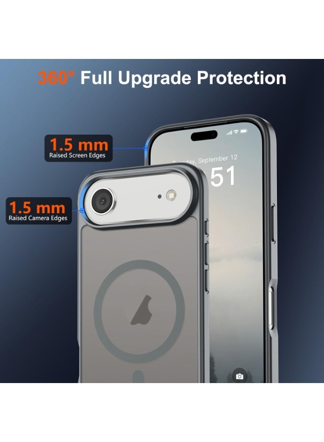 أكاليكس جراب مغناطيسي غير لامع لهاتف آيفون 17 إير، متوافق مع ماج سيف، غطاء فاخر مطلي، جراب حماية للهاتف مقاوم للصدمات مصنوع من مادة TPU الناعمة غير اللامعة | تيتانيوم طبيعي - Image 5