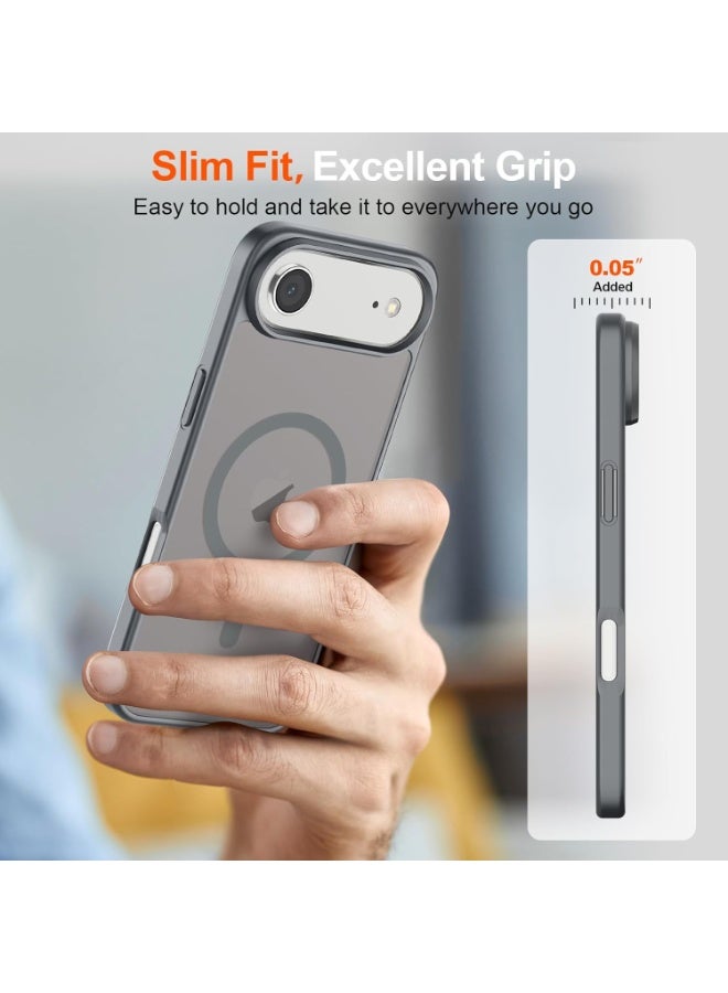 أكاليكس جراب مغناطيسي غير لامع لهاتف آيفون 17 إير، متوافق مع ماج سيف، غطاء فاخر مطلي، جراب حماية للهاتف مقاوم للصدمات مصنوع من مادة TPU الناعمة غير اللامعة | تيتانيوم طبيعي - Image 2