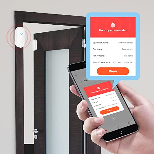 SENCKIT WiFi Wireless Door Window Sensor,TUYA Smart Alarm with Free Notification APP Control Home Security Alarm System, Compatible with Alexa, Google Home, Siri (1-Pack) - Image 3