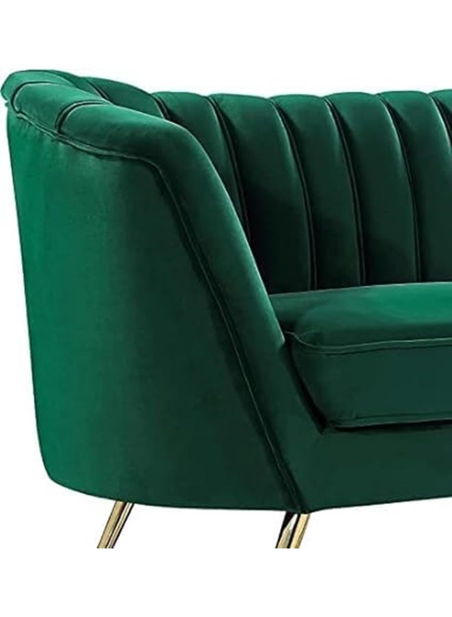Comfynest Mid-Century Modern Chesterfield Sofa in Velvet with Sleek Golden Metal Legs - Ideal for Living Room, Bedroom, or Office Use (Green, 4 Seater)  - Image 3
