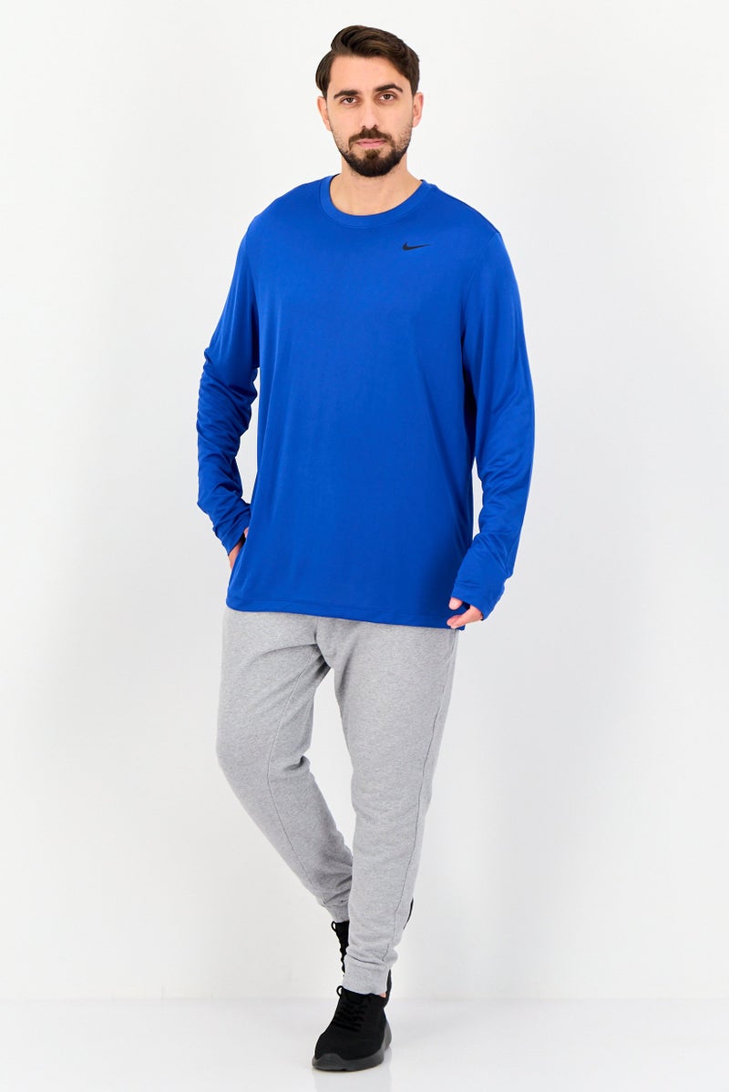 Nike تي شيرت تدريب بأكمام طويلة للرجال بتقنية دري-فيت، أزرق ملكي - Image 3