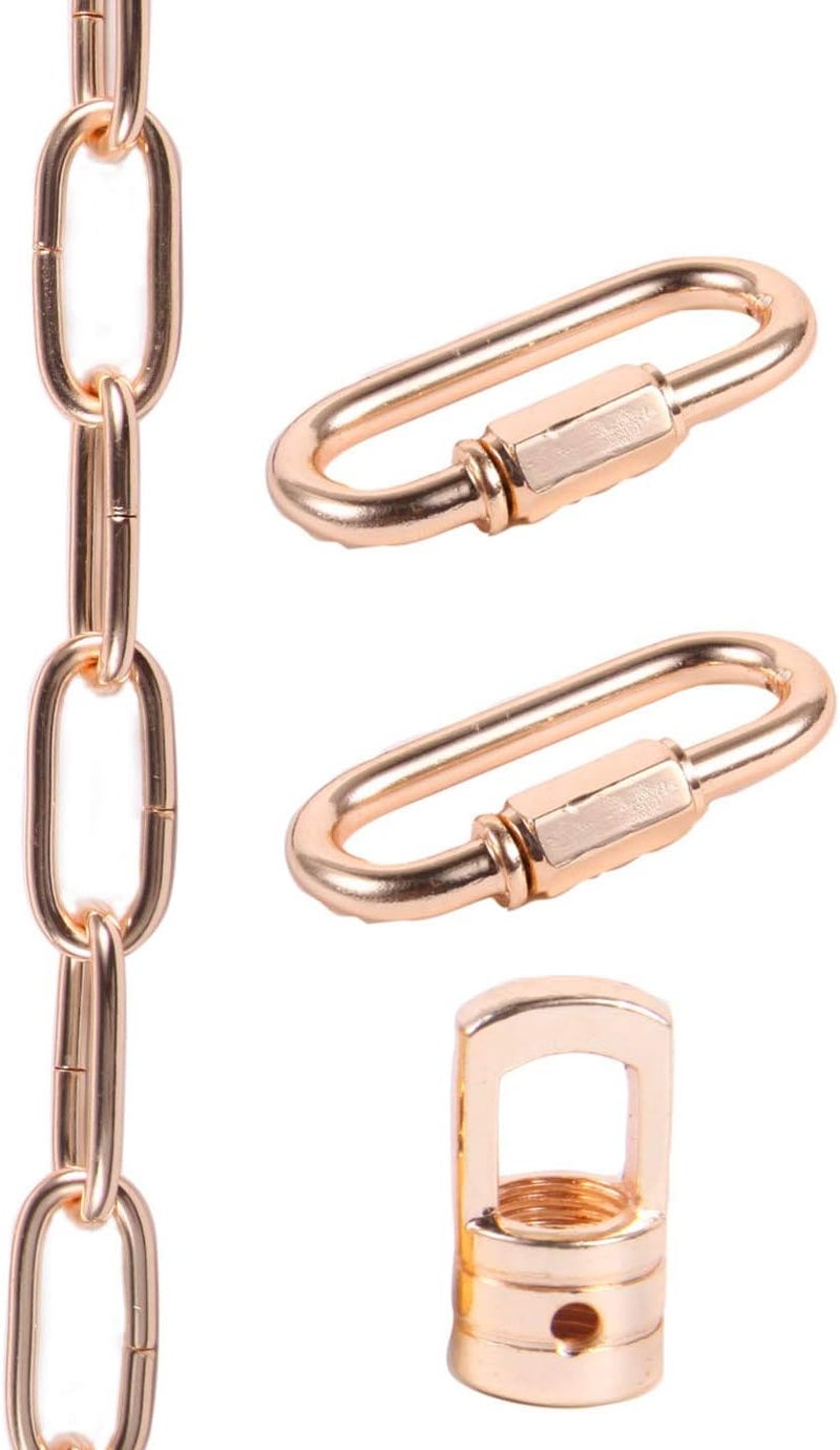 TLLAMP Antique Brass Pendant Chain for Light Fixture, Mirror or Picture Suspension - Multiple Specifications (Rose Gold, 24) - Image 1