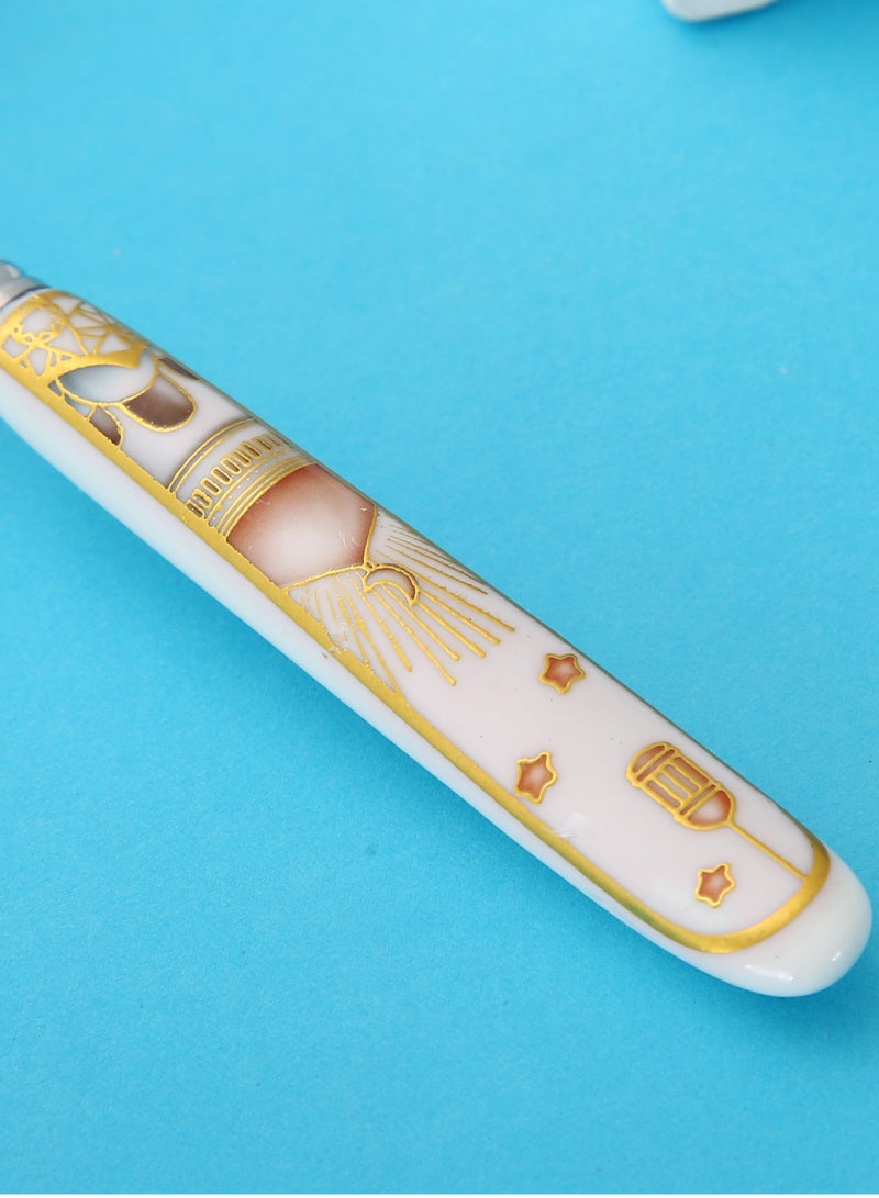 Liying 6Pcs Ramadan Designed Dinner Fork (B) , Gold plasted design Plating Stainless Steel 18.5x2.5x18.5cm Spoons for noondle Spoon, Dinner Spoons, Easy To Clean, Dishwasher Safe  - Image 3
