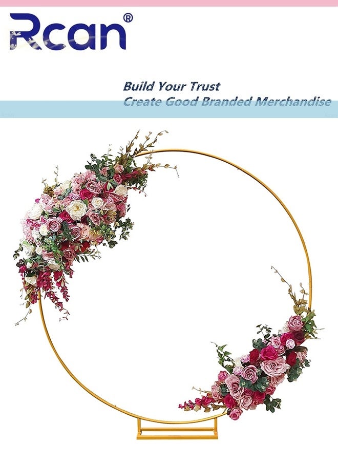 Rcan 6.5FT Round Metal Arch Bracket Circle Stand Frame Floral Frame Background Decoration for Wedding Ceremony Birthday Party Anniversary Festival Decoration  - Image 1