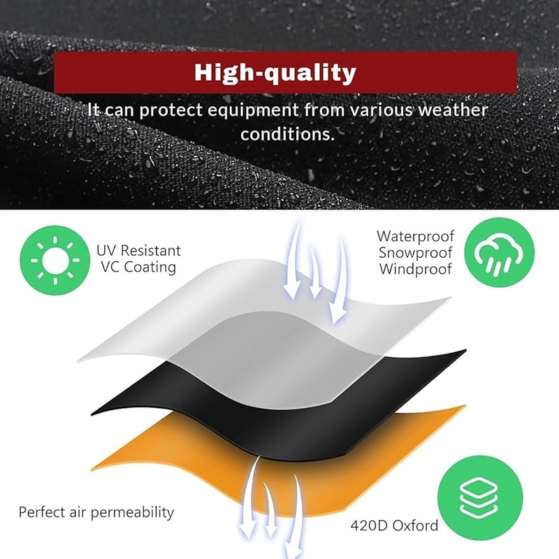 420D Oxford Fabric Windproof Patio Heater Pit Cover Adjustable Fastening Rain Protector - Image 5