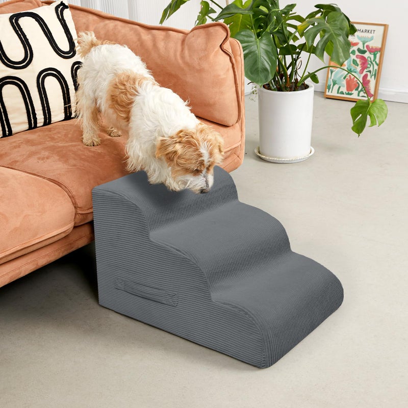Mesa Lemon Dog Stairs & Steps for High Beds, 3 Steps High Density Foam Waterproof Dog Ramp for Small Dogs and Cats, Pet Stairs with Removable Washable Cover for Bed, Couch, Sofa and Car (H:16") - Image 2