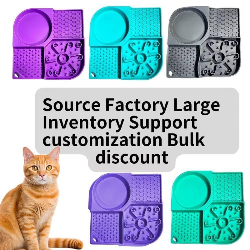 MAKRIV Pet Bowl Foot Plate Mat for Dog and Cat Silicone Folding Water Bowl Travel Portable Water Bowl Butter Lick Pad for Dog Compartments for Food and Water for Outdoor Garden - Image 5