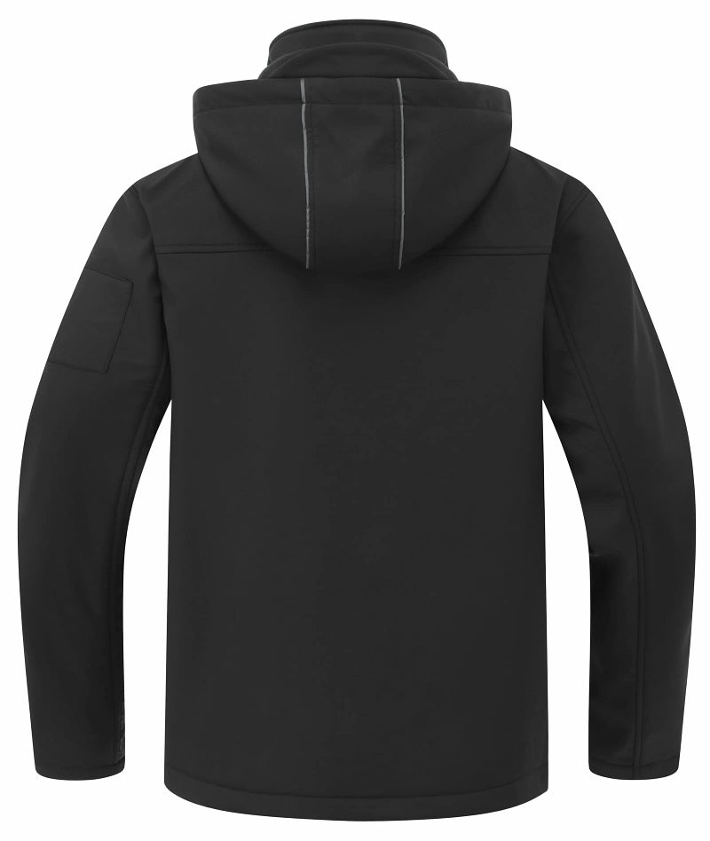 CREATMO US Tactical Jacket Midweight Beautiful Jacket Men's Hooded Softshell Jacket Waterproof Lightweight Insulated Windbreaker Fleece Lined Rain Shell Outwear Grey 3XL - Image 2
