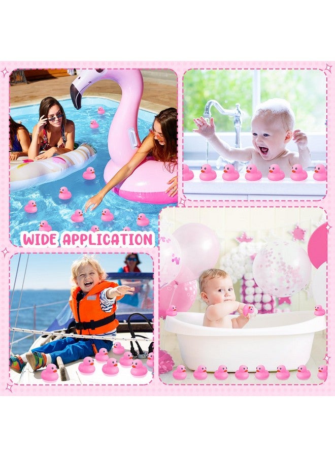 Hungdao 48 Pcs 2 Inch Mini Rubber Ducks for Kids Children Party Favors Bulk Bath Ducks Summer Pool Floating Toys Rubber Duckies Birthday Gifts for Boys Girls Baby Shower Supplies(Pink) - Image 5