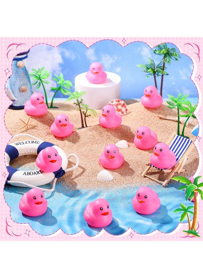 Hungdao 48 Pcs 2 Inch Mini Rubber Ducks for Kids Children Party Favors Bulk Bath Ducks Summer Pool Floating Toys Rubber Duckies Birthday Gifts for Boys Girls Baby Shower Supplies(Pink) - Image 3