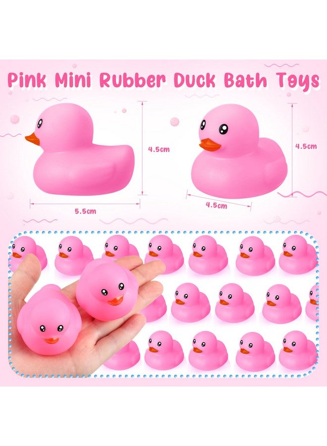 Hungdao 48 Pcs 2 Inch Mini Rubber Ducks for Kids Children Party Favors Bulk Bath Ducks Summer Pool Floating Toys Rubber Duckies Birthday Gifts for Boys Girls Baby Shower Supplies(Pink) - Image 4