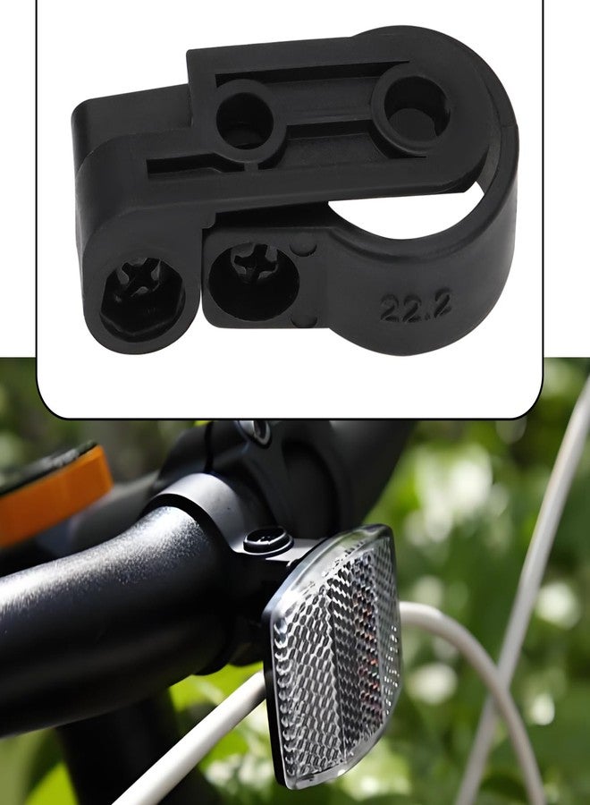 Create idea 4Pcs Bicycle Front and Rear Reflector Warning Reflector Black Plastic Bracket Seat Tube Bracket Diameter: 22.2mm 25.4mm 2 Each - Image 2