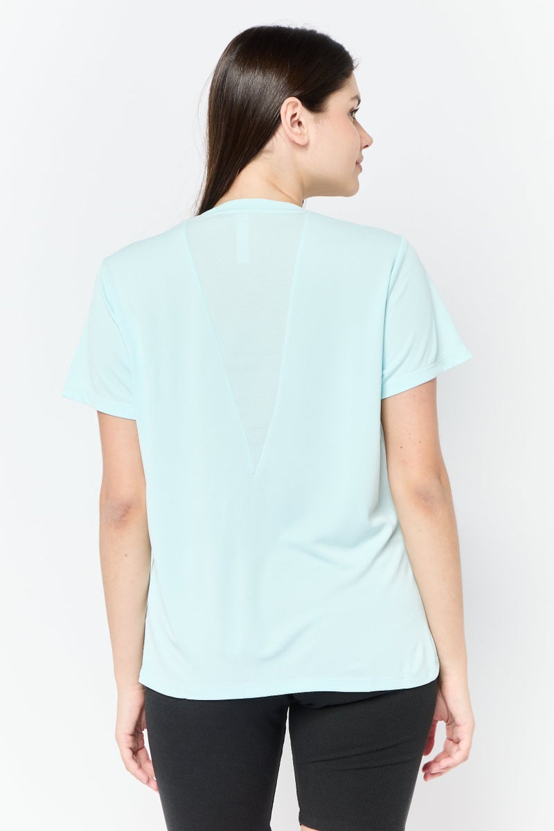 Adidas تي شيرت تدريب قصير الأكمام للنساء، تركواز - Image 3