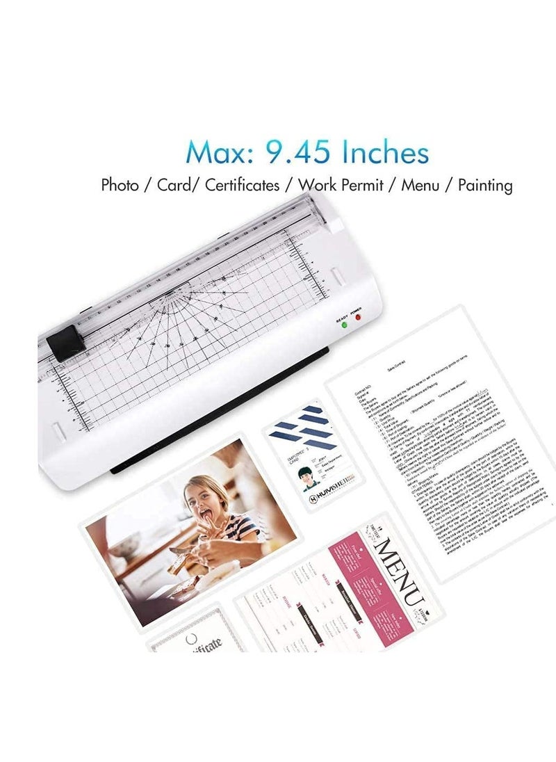 SYOSI - A4 Laminator 5 in 1 Thermal Laminating Pouches, Paper Trimmer, Corner Rounder Machine for Home Office School Fast Warm-up and No Bubbles - Image 1