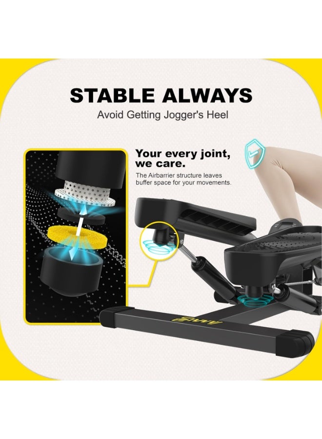 ZIWWVY Stepper Machine with Resistance Bands, Mini Stepper with 300LBS Weight Capacity, Twist Stepper for Full Body Workout, Adjustable Step Height, Smooth and Quiet, Step Machine for Men Women - Image 2