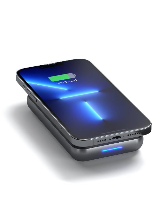 SATECHI DUO Wireless Charger Power Stand & Power Bank | Multi Device Wireless & Wired Charging, 10K mAh Portable Power black - Image 4