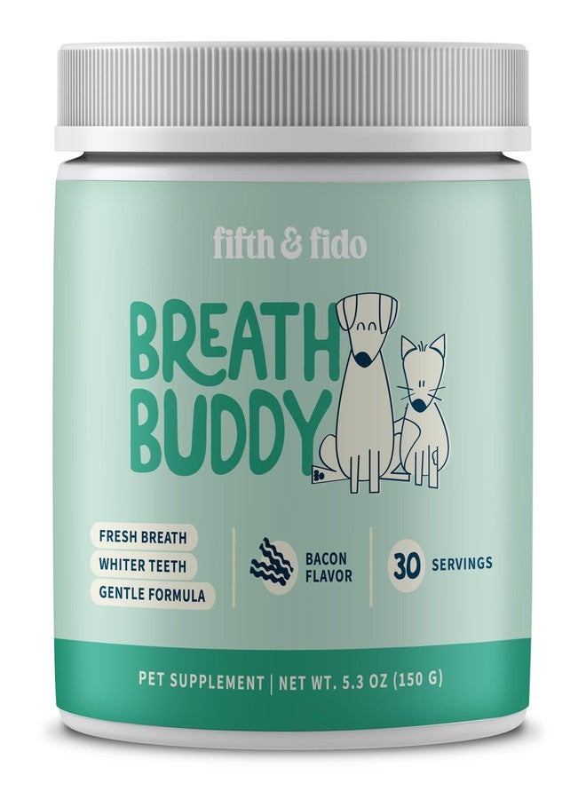 Fifth & Fido Breath Buddy Dog Dental Powder for Teeth Cleaning – Cat & Dog Breath Freshener, Helps Remove Plaque & Tartar, Gentle Formula for Sensitive Stomachs, Natural Ingredients, USA Made - Image 1