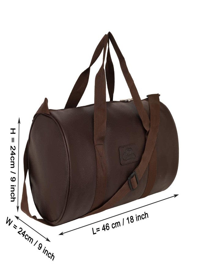 Leather World Gym Bag for Men & Women | Adjustable Shoulder Bag | Duffle Gym Bag | Water Resistant | Sports & Travel Bag | Fitness Bag (Brown) - Image 3