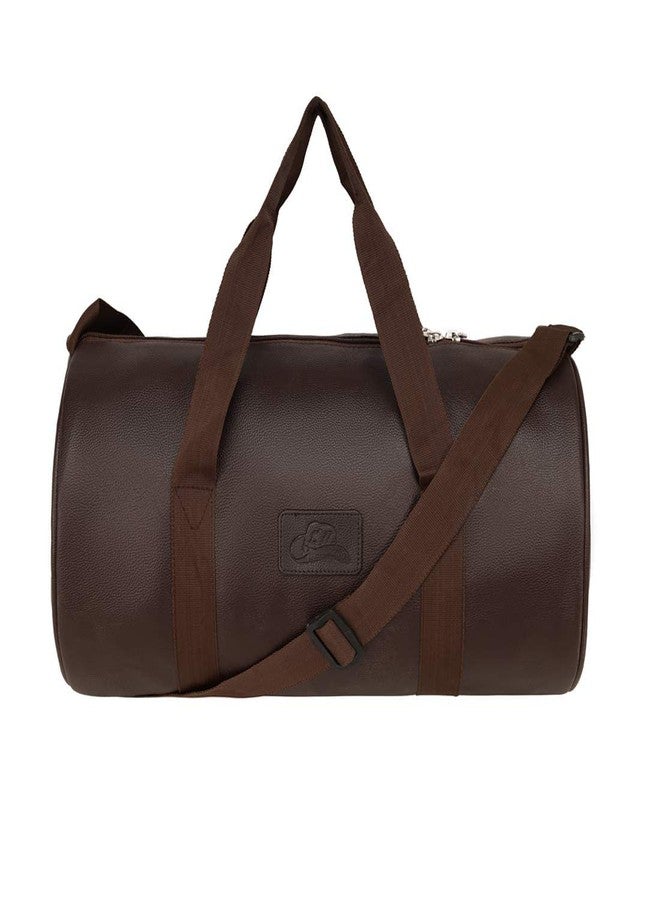 Leather World Gym Bag for Men & Women | Adjustable Shoulder Bag | Duffle Gym Bag | Water Resistant | Sports & Travel Bag | Fitness Bag (Brown) - Image 1